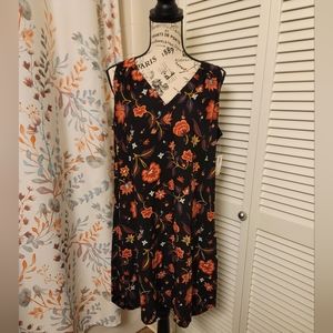 Old Navy Floral Print Keyhole Back Mini Dress Women's Size L